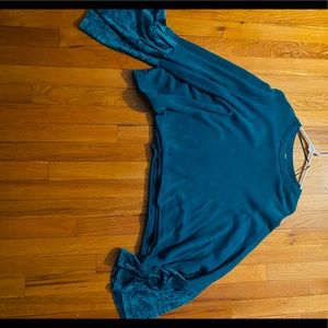 Free People velvet sleeve top